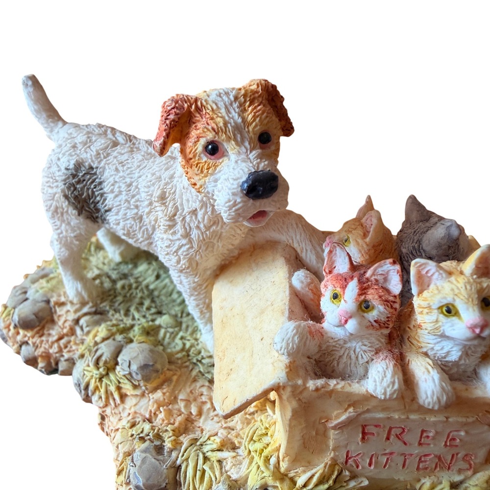 Lowell Davis Schmid Free Kittens Figurine 1994 Dog and Cats Resin Sculpture 2508 - Picture 3 of 8